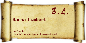 Barna Lambert névjegykártya