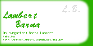 lambert barna business card